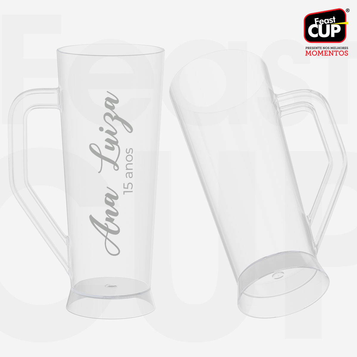 Caneca Slim 430ml Transparente