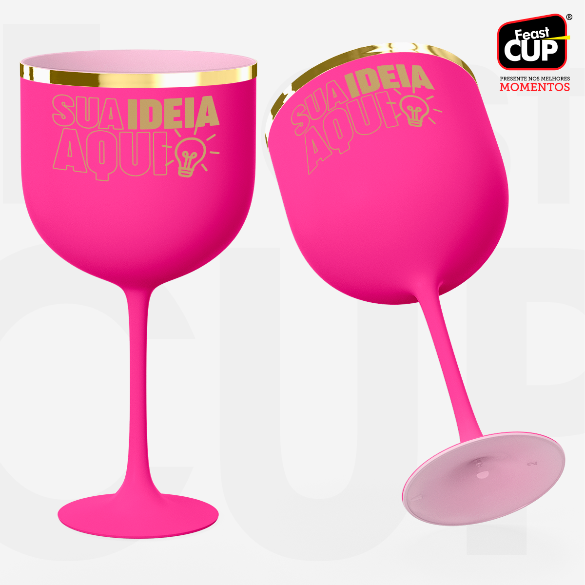 Taça Gin 590ml - Rosa Fosca Premium Kit