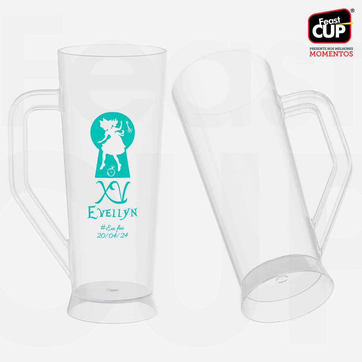 Caneca Slim 430ml Transparente